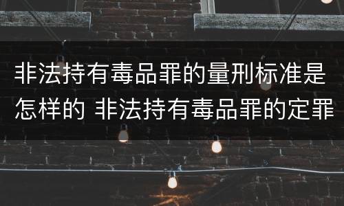 非法持有毒品罪的量刑标准是怎样的 非法持有毒品罪的定罪标准