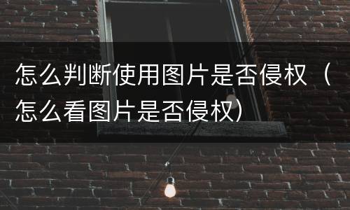 怎么判断使用图片是否侵权（怎么看图片是否侵权）
