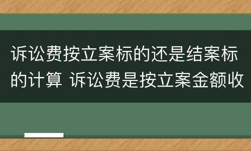 诉讼费按立案标的还是结案标的计算 诉讼费是按立案金额收还是判决金额