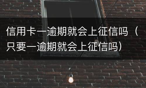 信用卡一逾期就会上征信吗（只要一逾期就会上征信吗）