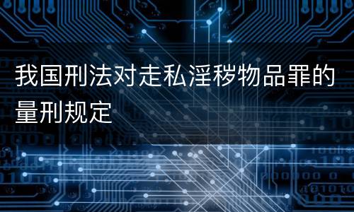 我国刑法对走私淫秽物品罪的量刑规定