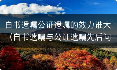 自书遗嘱公证遗嘱的效力谁大（自书遗嘱与公证遗嘱先后问题）