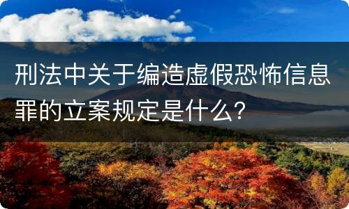刑法中关于编造虚假恐怖信息罪的立案规定是什么？
