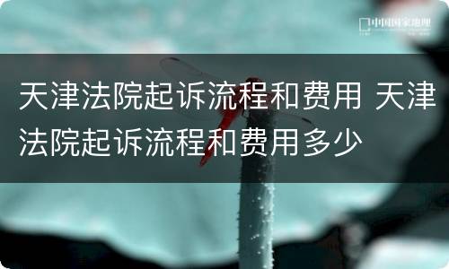 天津法院起诉流程和费用 天津法院起诉流程和费用多少