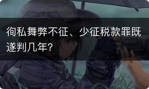 徇私舞弊不征、少征税款罪既遂判几年？