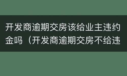 开发商逾期交房该给业主违约金吗（开发商逾期交房不给违约金）