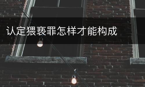 认定猥亵罪怎样才能构成