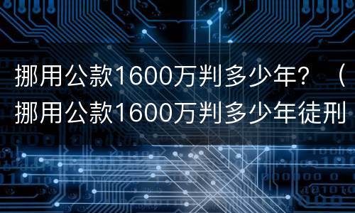 挪用公款1600万判多少年？（挪用公款1600万判多少年徒刑）