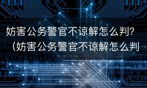 妨害公务警官不谅解怎么判？（妨害公务警官不谅解怎么判决）