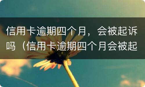 信用卡逾期四个月，会被起诉吗（信用卡逾期四个月会被起诉吗）