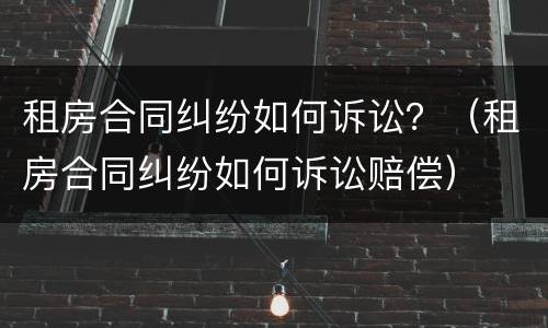 租房合同纠纷如何诉讼？（租房合同纠纷如何诉讼赔偿）