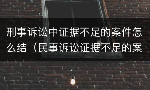 刑事诉讼中证据不足的案件怎么结（民事诉讼证据不足的案件怎么结）