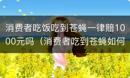 消费者吃饭吃到苍蝇一律赔1000元吗（消费者吃到苍蝇如何赔偿）