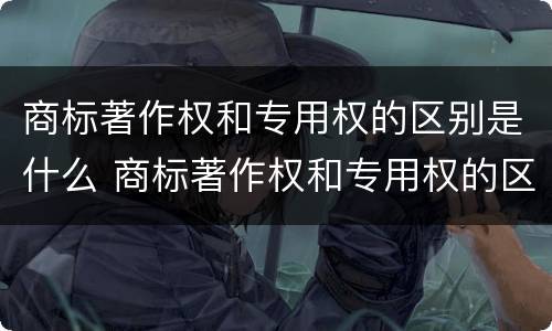 商标著作权和专用权的区别是什么 商标著作权和专用权的区别是什么意思
