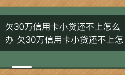 欠30万信用卡小贷还不上怎么办 欠30万信用卡小贷还不上怎么办呢