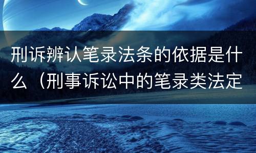 刑诉辨认笔录法条的依据是什么（刑事诉讼中的笔录类法定证据形式包括）