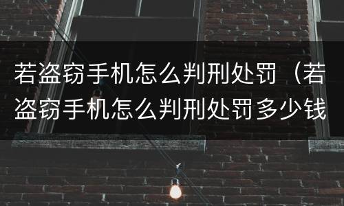 若盗窃手机怎么判刑处罚（若盗窃手机怎么判刑处罚多少钱）