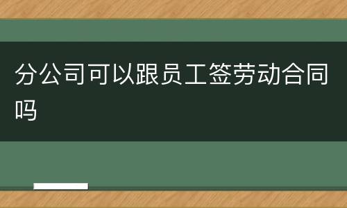 分公司可以跟员工签劳动合同吗