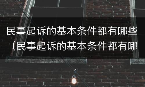 民事起诉的基本条件都有哪些（民事起诉的基本条件都有哪些法律规定）