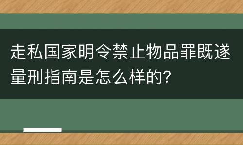 走私国家明令禁止物品罪既遂量刑指南是怎么样的？