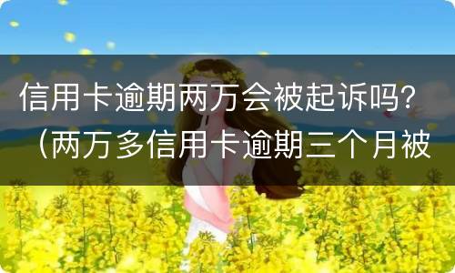 信用卡逾期两万会被起诉吗？（两万多信用卡逾期三个月被起诉怎么办）