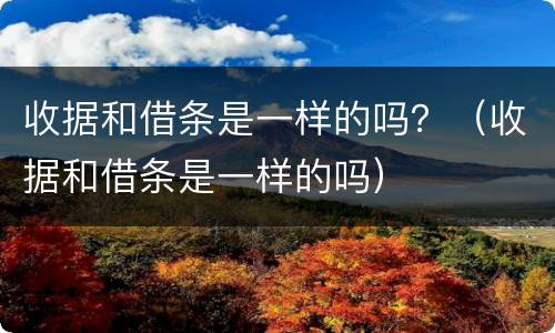 收据和借条是一样的吗？（收据和借条是一样的吗）