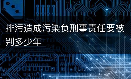 排污造成污染负刑事责任要被判多少年