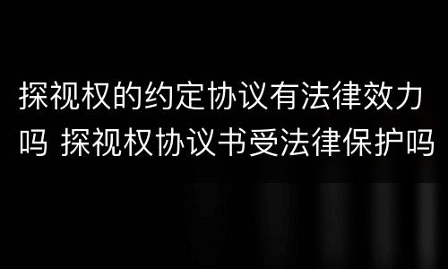 探视权的约定协议有法律效力吗 探视权协议书受法律保护吗