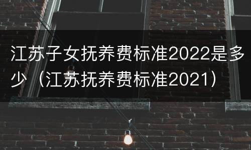 江苏子女抚养费标准2022是多少（江苏抚养费标准2021）