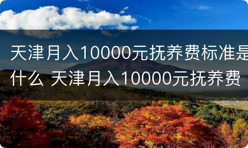 天津月入10000元抚养费标准是什么 天津月入10000元抚养费标准是什么样的