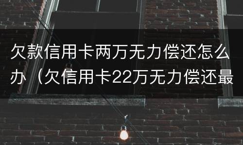 欠款信用卡两万无力偿还怎么办（欠信用卡22万无力偿还最好的解决办法?）