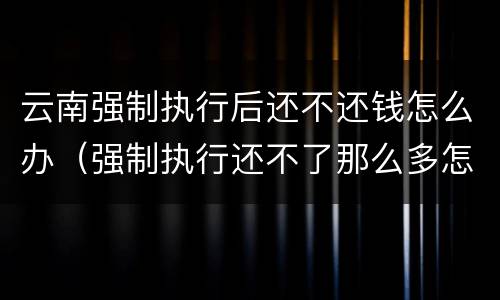 云南强制执行后还不还钱怎么办（强制执行还不了那么多怎么办）