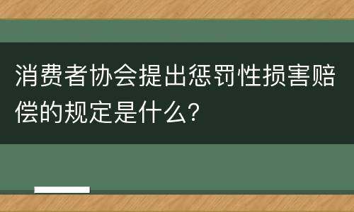 消费者协会提出惩罚性损害赔偿的规定是什么？