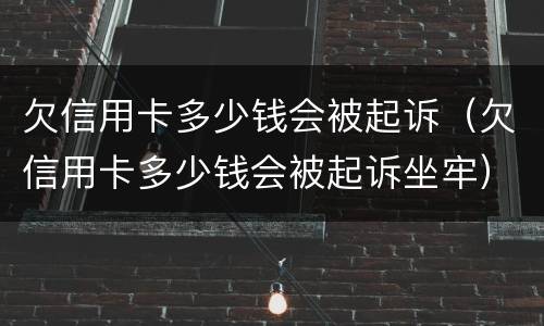 欠信用卡多少钱会被起诉（欠信用卡多少钱会被起诉坐牢）