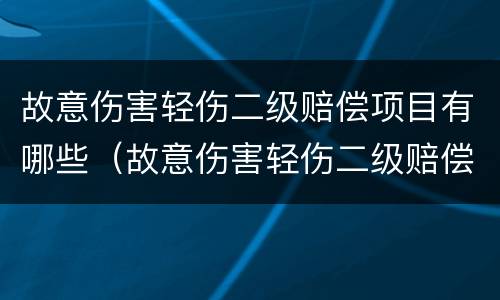 故意伤害轻伤二级赔偿项目有哪些（故意伤害轻伤二级赔偿项目有哪些标准）