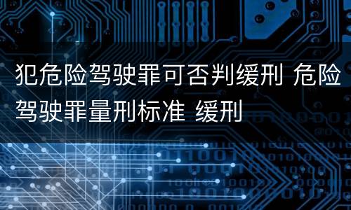 犯危险驾驶罪可否判缓刑 危险驾驶罪量刑标准 缓刑