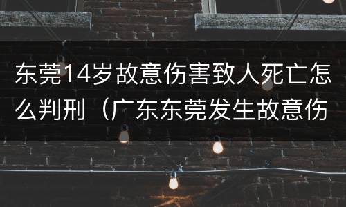 东莞14岁故意伤害致人死亡怎么判刑（广东东莞发生故意伤害）