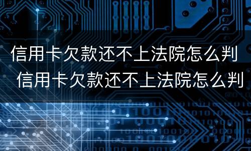 信用卡欠款还不上法院怎么判 信用卡欠款还不上法院怎么判的