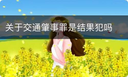 关于交通肇事罪是结果犯吗