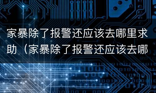 家暴除了报警还应该去哪里求助（家暴除了报警还应该去哪里求助呢）