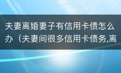 夫妻离婚妻子有信用卡债怎么办（夫妻间很多信用卡债务,离婚协议）