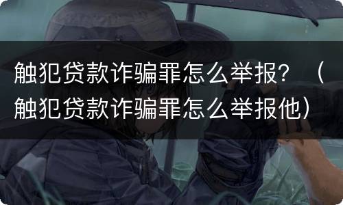触犯贷款诈骗罪怎么举报？（触犯贷款诈骗罪怎么举报他）