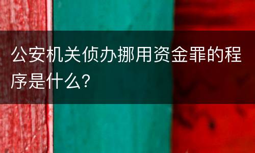 公安机关侦办挪用资金罪的程序是什么？