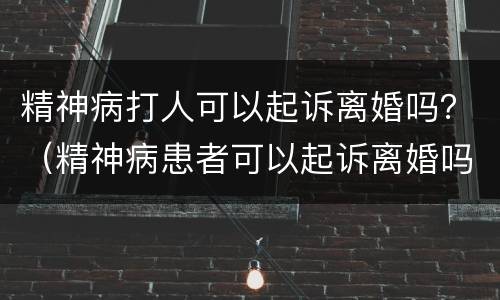 精神病打人可以起诉离婚吗？（精神病患者可以起诉离婚吗）