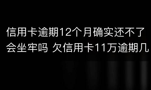 信用卡逾期12个月确实还不了会坐牢吗 欠信用卡11万逾期几个月会被捉走