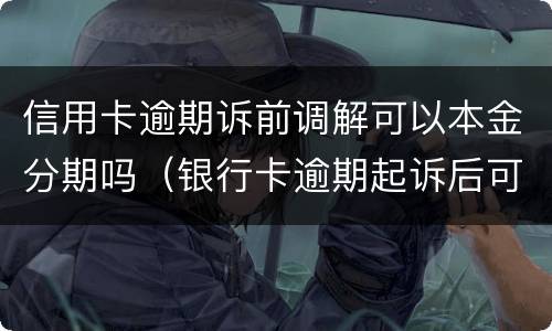 信用卡逾期诉前调解可以本金分期吗（银行卡逾期起诉后可以分期还吗）