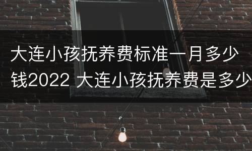 大连小孩抚养费标准一月多少钱2022 大连小孩抚养费是多少钱一个月