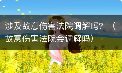 涉及故意伤害法院调解吗？（故意伤害法院会调解吗）
