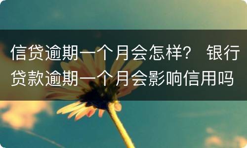 信贷逾期一个月会怎样？ 银行贷款逾期一个月会影响信用吗