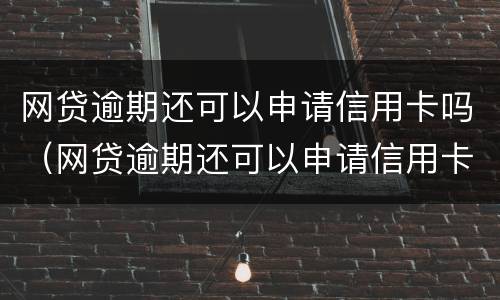 网贷逾期还可以申请信用卡吗（网贷逾期还可以申请信用卡吗贴吧）